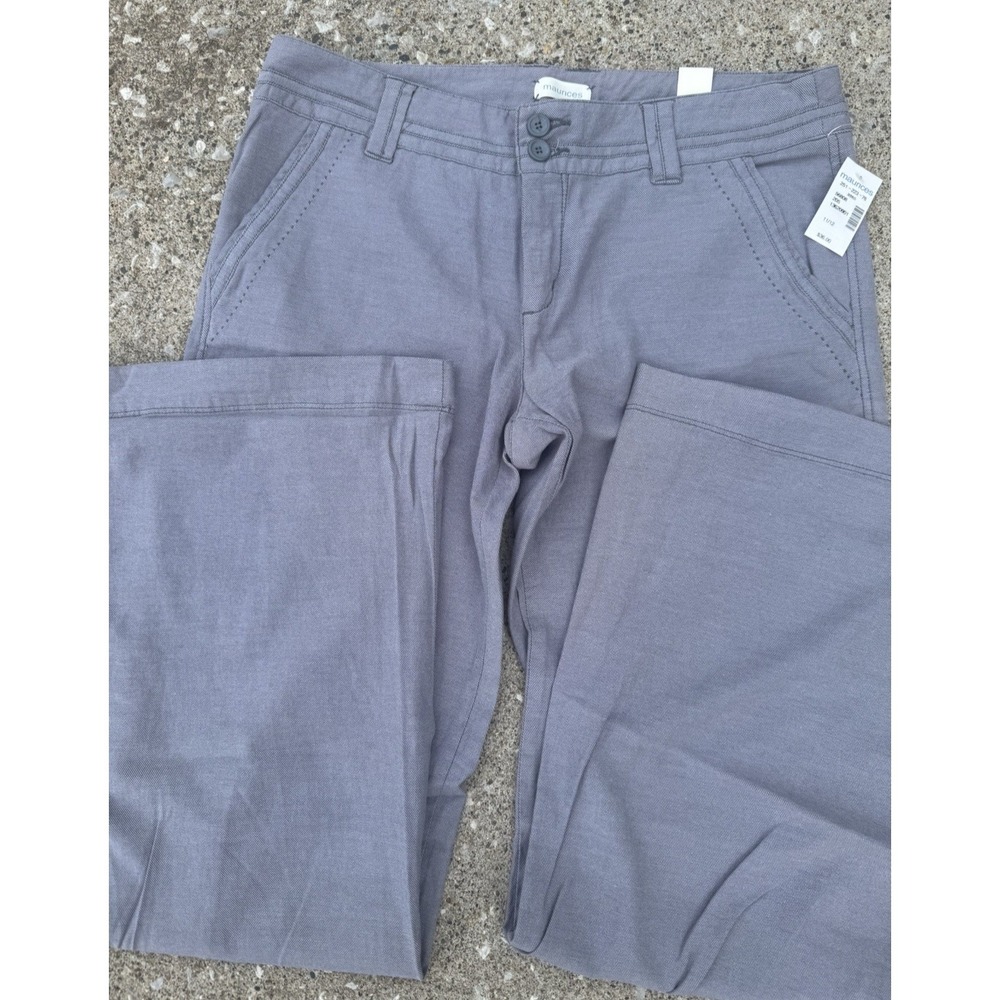 Y2K Maurices Women's Grey Dress Pant Trousers Flare Leg Polished SZ 11/ 12 NWT - Picture 4 of 16